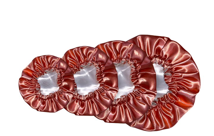 Peach Reversible Kids Satin Hair Bonnet