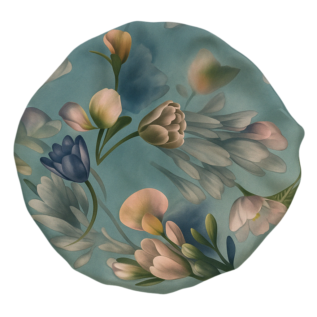 Sage Bloom Floral Reversible Silk Hair Bonnet