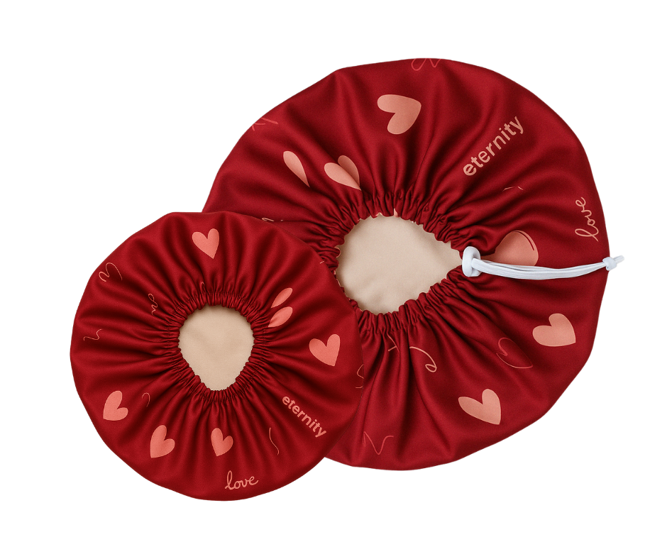 Mummy & Me Cupid's Kiss Kids Silk+Satin Hair Bonnet Set