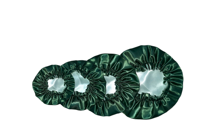 Green Reversible Kids Satin Hair Bonnet