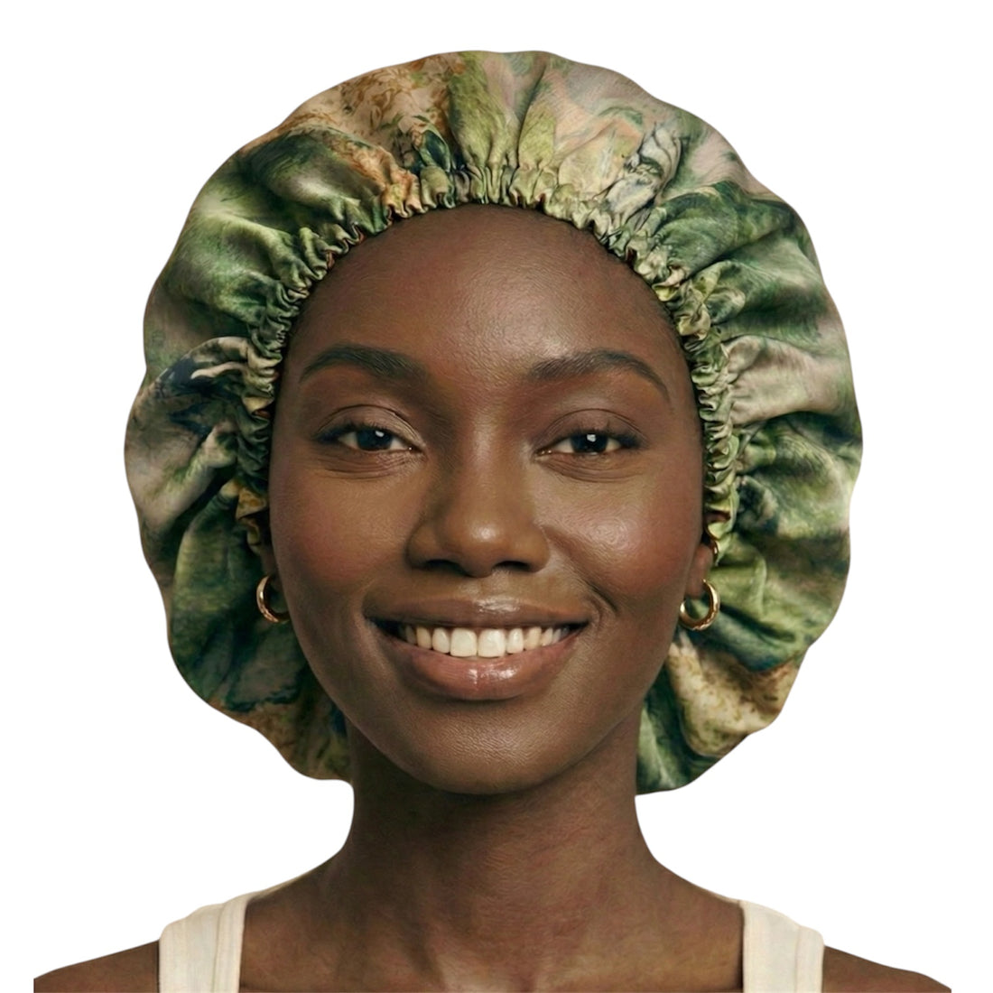 Bronzed Ivy Floral Reversible Silk Hair Bonnet