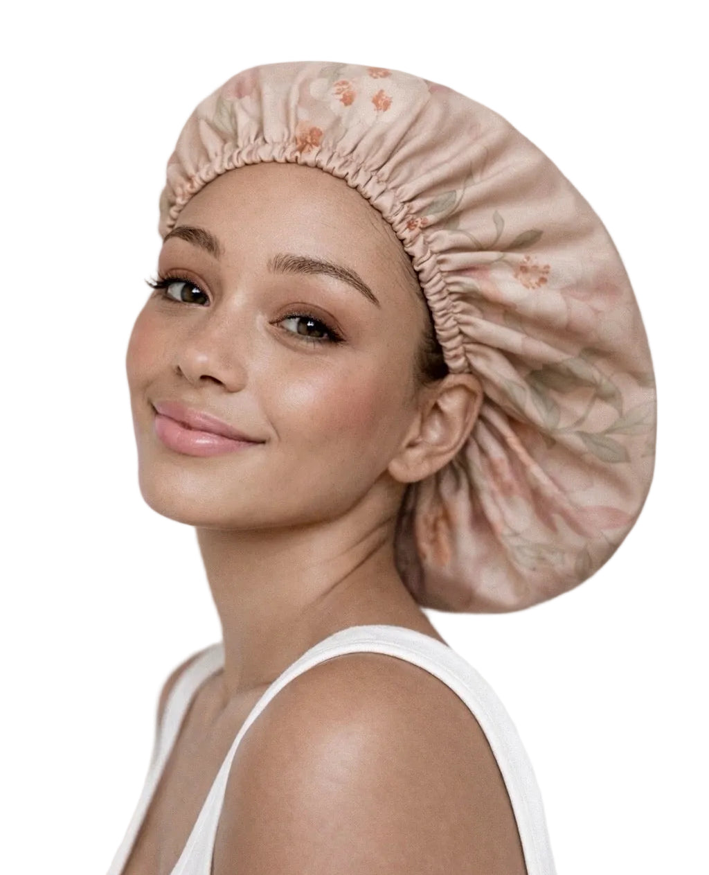 *Sample Fabric Sale* 
 Blush Royale Floral Reversible Silk+Satin Hair Bonnet