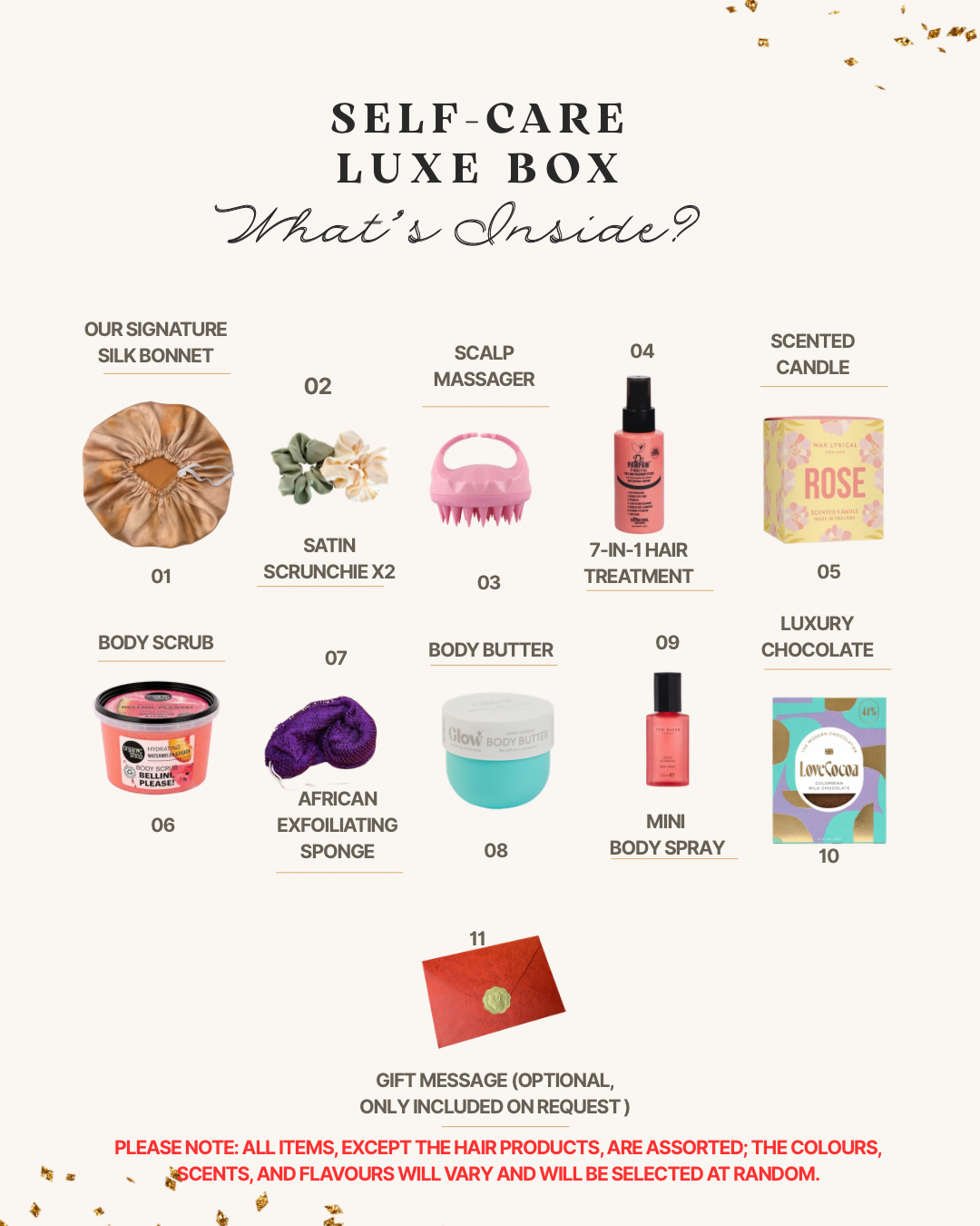 Luxury Self-Care Gift Set: 10-Piece Beauty Hamper with Silk Bonnet + Free Shipping