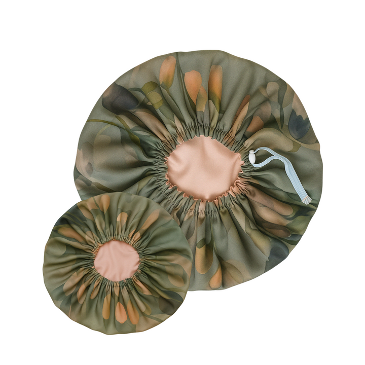 Mummy & Me Sage Bloom Kids Silk Hair Bonnet Set