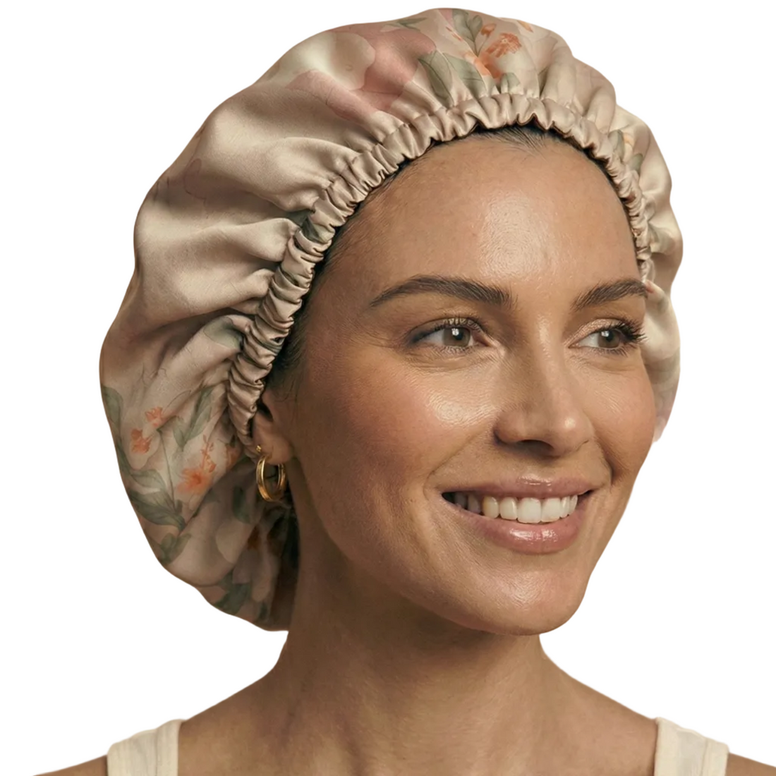 *Sample Fabric Sale* 
 Blush Royale Floral Reversible Silk+Satin Hair Bonnet