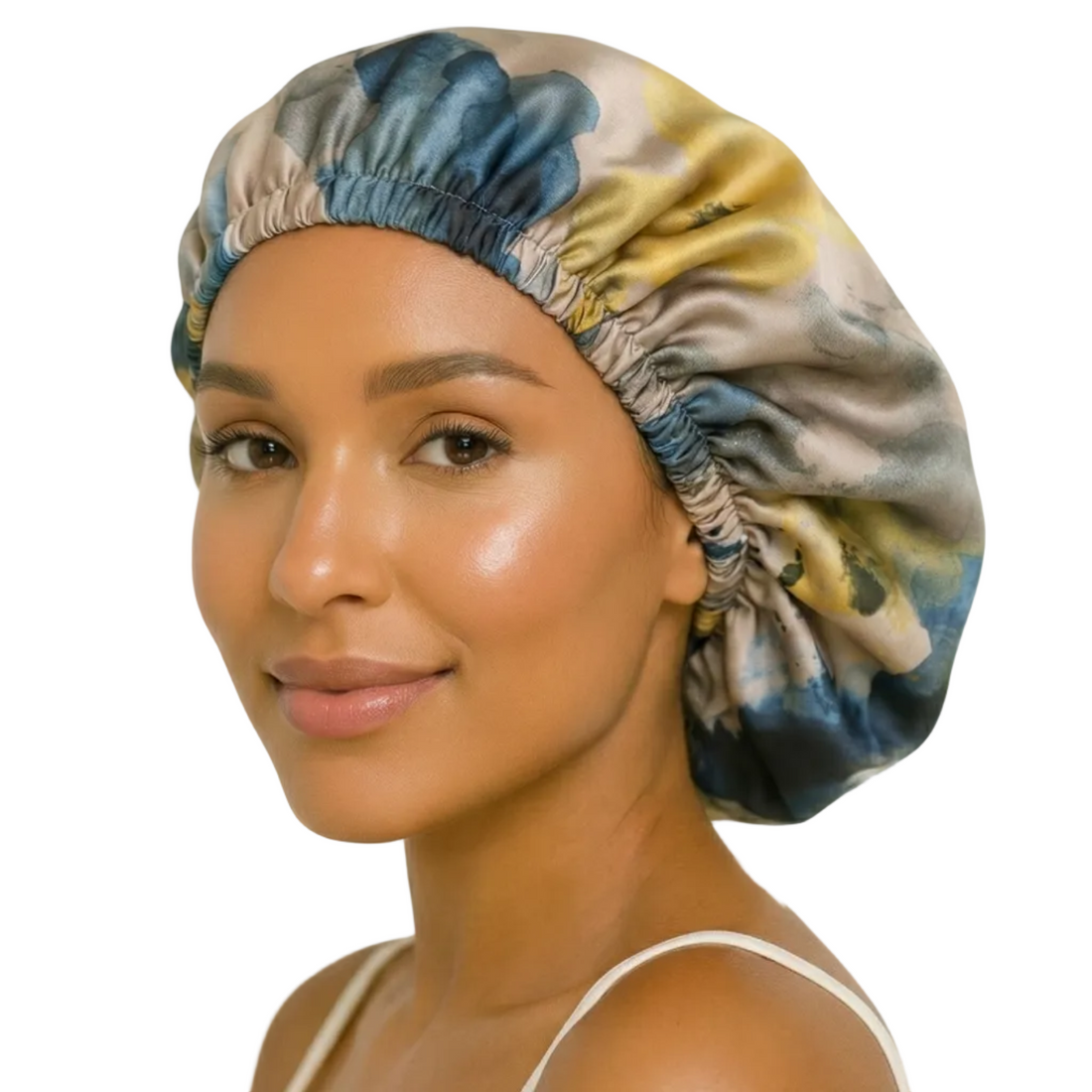Sunset Bliss Marble Reversible Silk Hair Bonnet