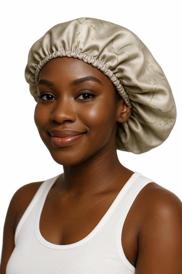 Aurabelle Reversible Silk+Satin Floral Hair Bonnet