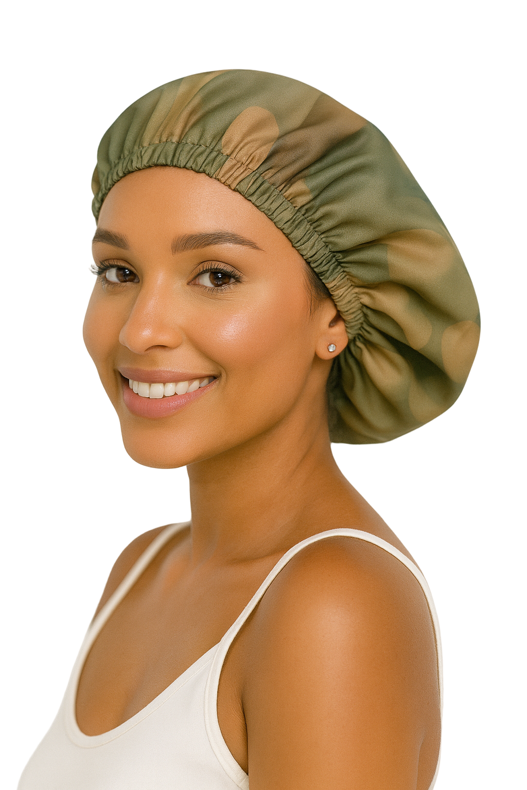 Sage Bloom Floral Reversible Silk Hair Bonnet