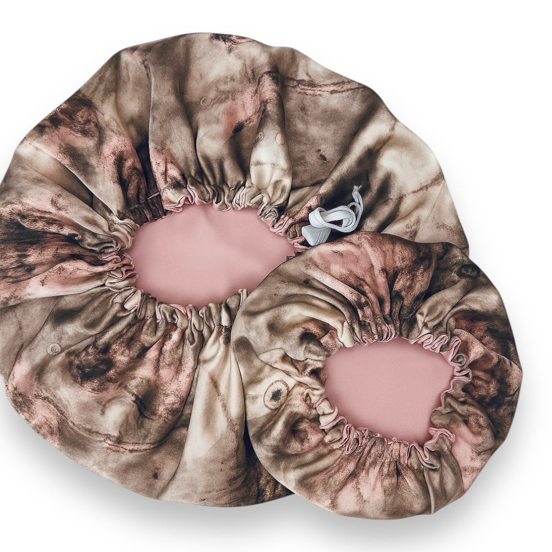 Mummy & Me Dusky Rose Kids Silk Hair Bonnet Set (