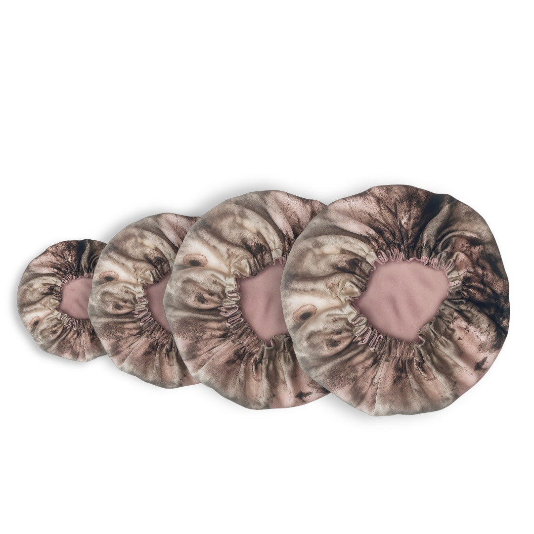 Mummy & Me Dusky Rose Kids Silk Hair Bonnet Set (