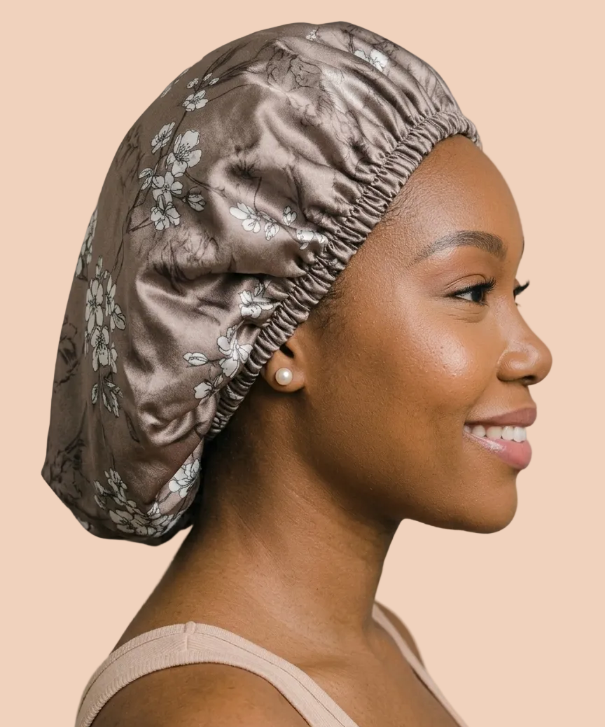 Rosé Whisper Floral Reversible Silk Hair Bonnet