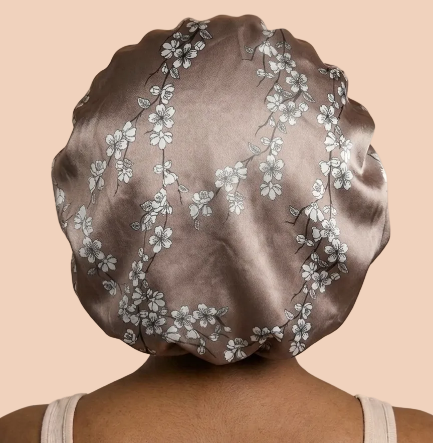 Rosé Whisper Floral Reversible Silk Hair Bonnet