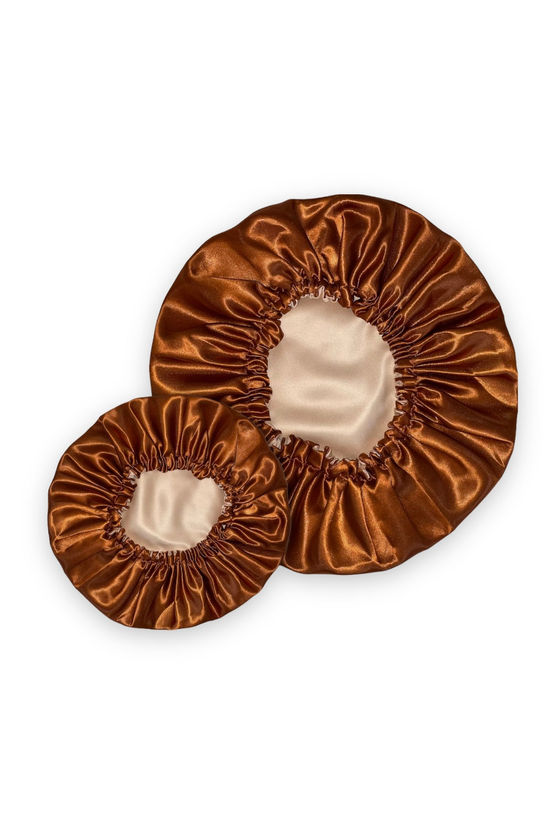 Mummy & Me Orange Reversible Satin Hair Bonnet Set
