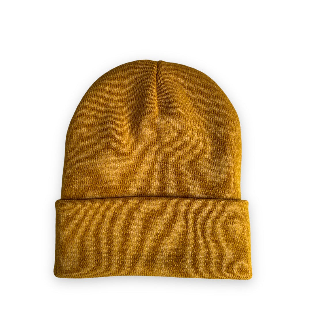 Mustard Satin Lined Beanie Hat