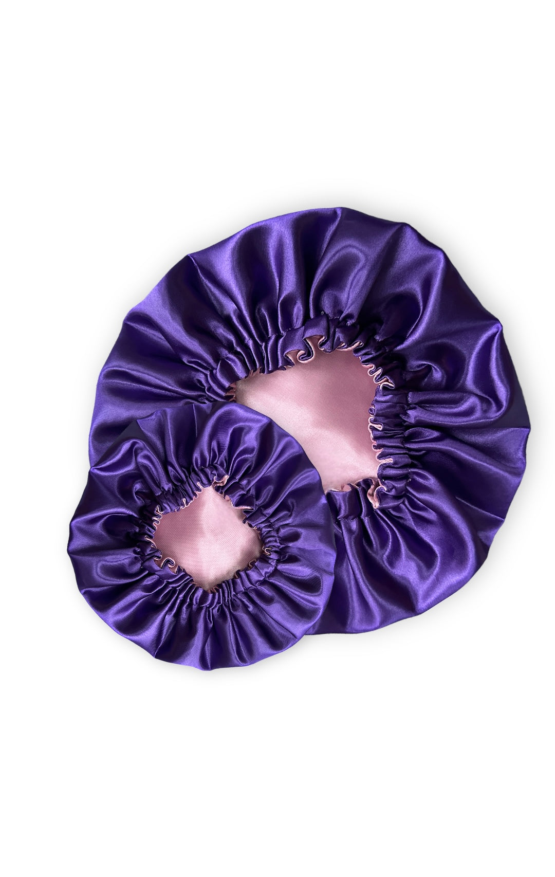 Mummy & Me Purple Reversible Satin Hair Bonnet Set
