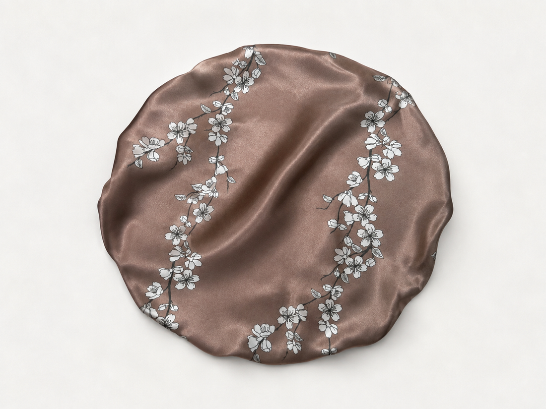 Rosé Whisper Floral Reversible Silk Hair Bonnet