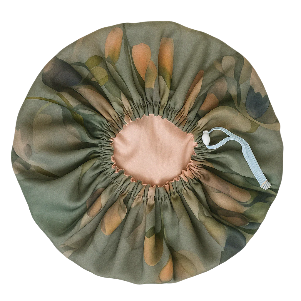 Sage Bloom Floral Reversible Silk Hair Bonnet