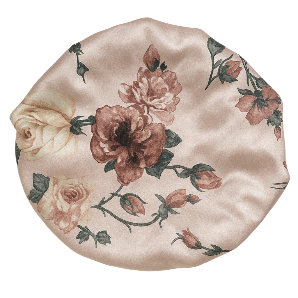 Rosé Whisper Floral Reversible Silk Hair Bonnet