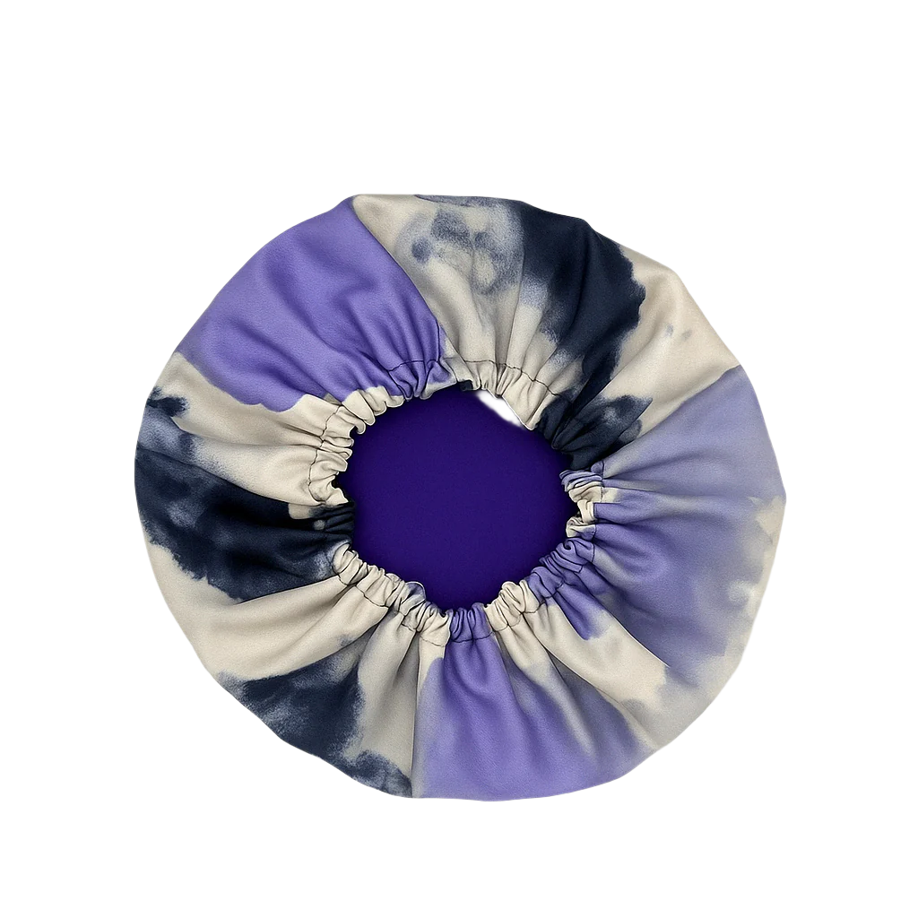 Royal Orchid Reversible Tie Dye Silk Hair Bonnet