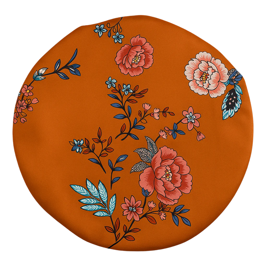 Apricot Blooms Floral Reversible Silk Hair Bonnet