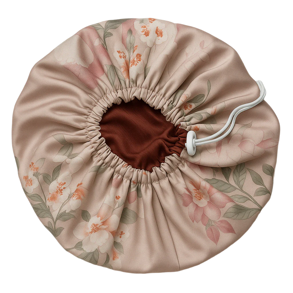 *Sample Fabric Sale* 
 Blush Royale Floral Reversible Silk+Satin Hair Bonnet