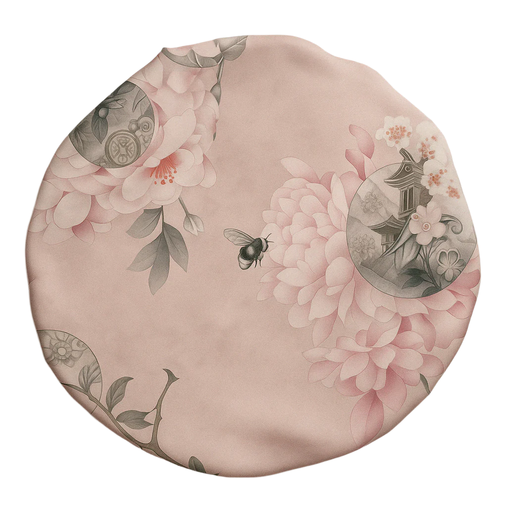 *Sample Fabric Sale* 
 Blush Royale Floral Reversible Silk+Satin Hair Bonnet