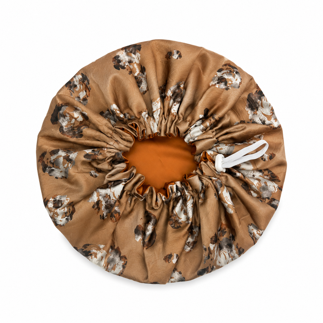 Golden Blossom Floral Reversible Silk Hair Bonnet