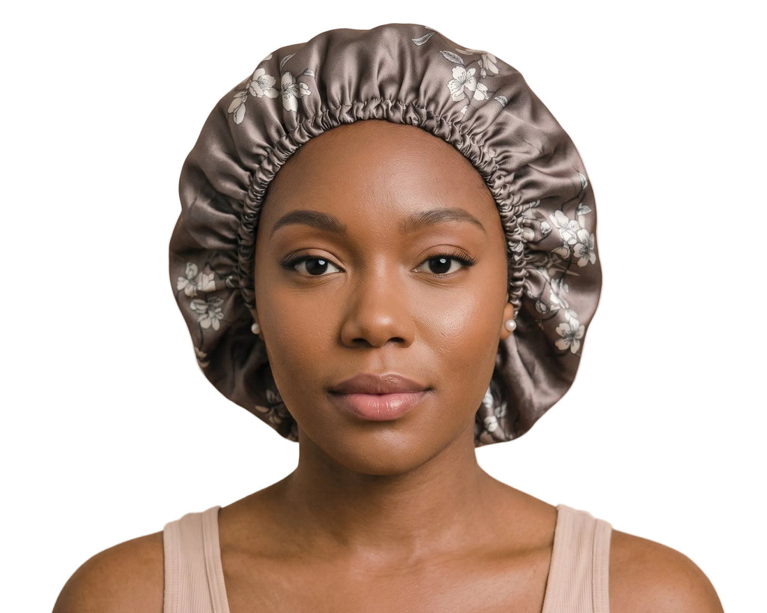 Rosé Whisper Floral Reversible Silk Hair Bonnet
