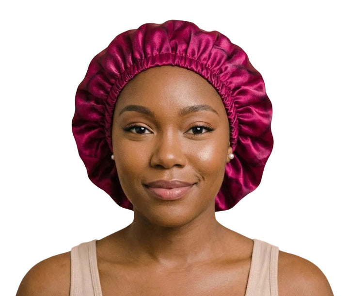 Fuchsia Fantasy Print Reversible Silk Hair Bonnet