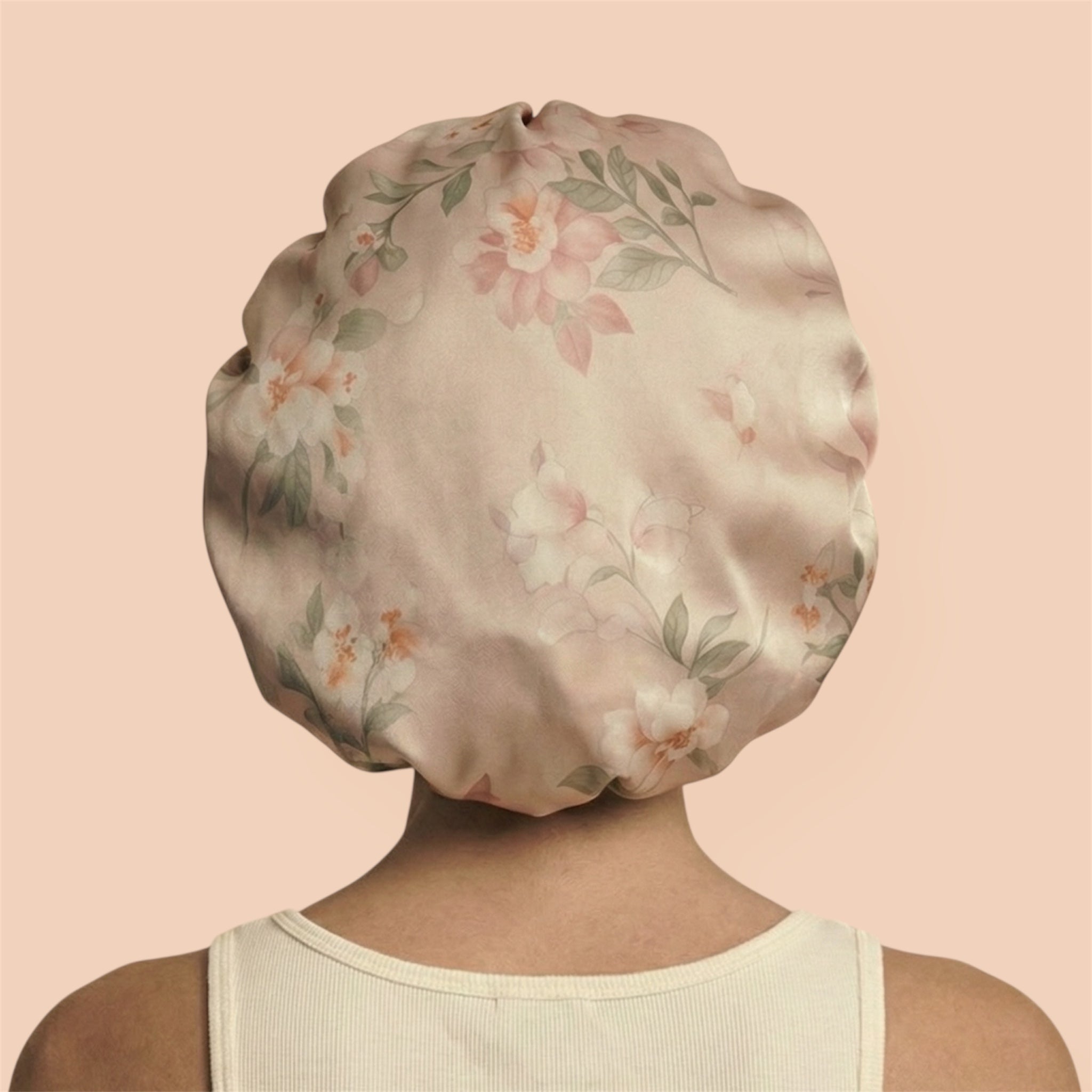 *Sample Fabric Sale* 
 Blush Royale Floral Reversible Silk+Satin Hair Bonnet