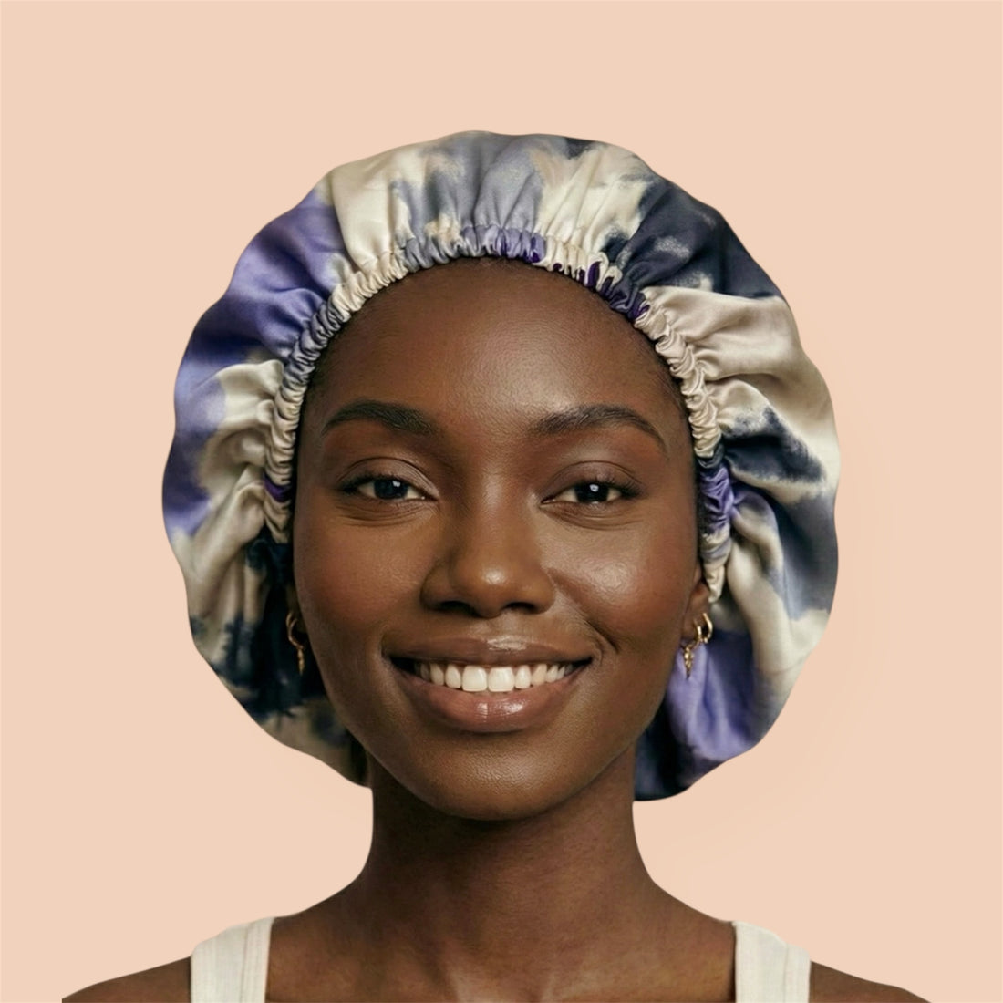 Royal Orchid Reversible Tie Dye Silk Hair Bonnet