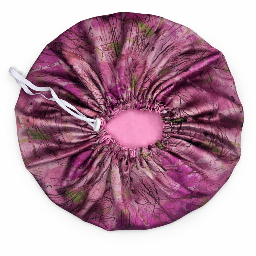 Berry Grove Abstract Print Reversible Silk Hair Bonnet