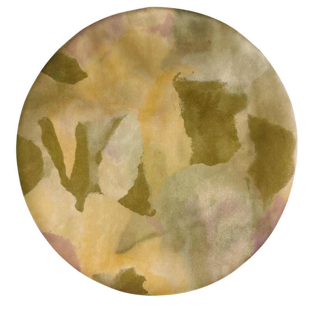 Golden Sage Watercolor Print Reversible Silk Hair Bonnet