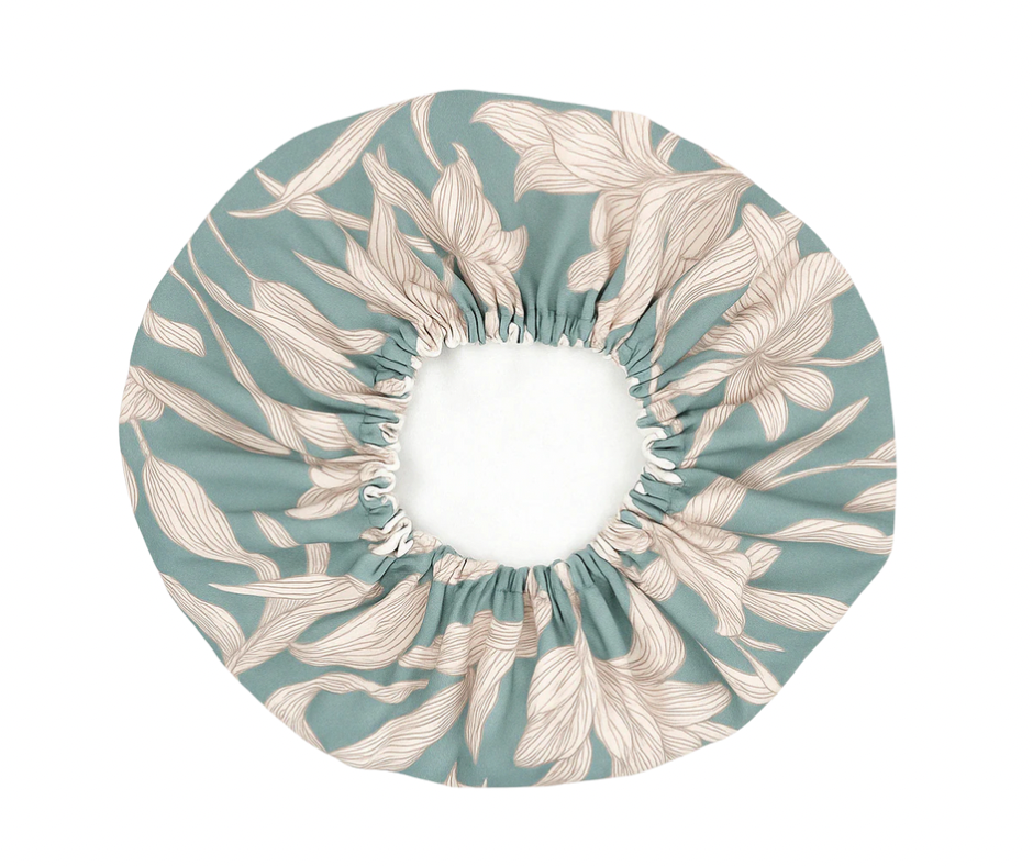 Azure Breeze Floral Reversible Silk Hair Bonnet