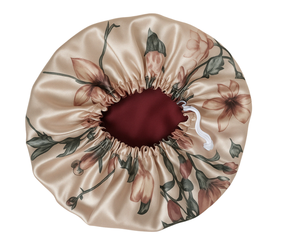 Rosé Whisper Floral Reversible Silk Hair Bonnet