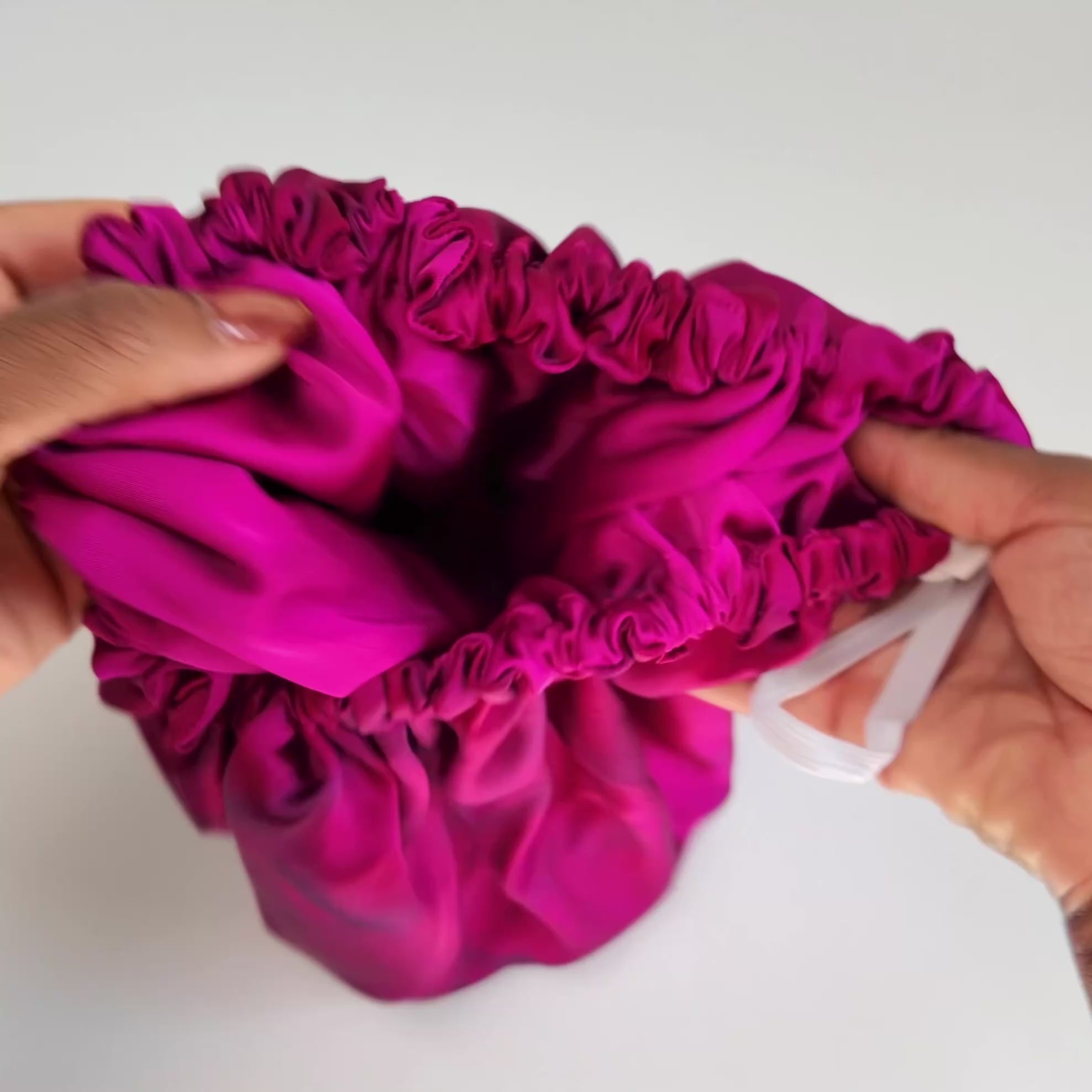 Fuchsia Fantasy Print Reversible Silk Hair Bonnet