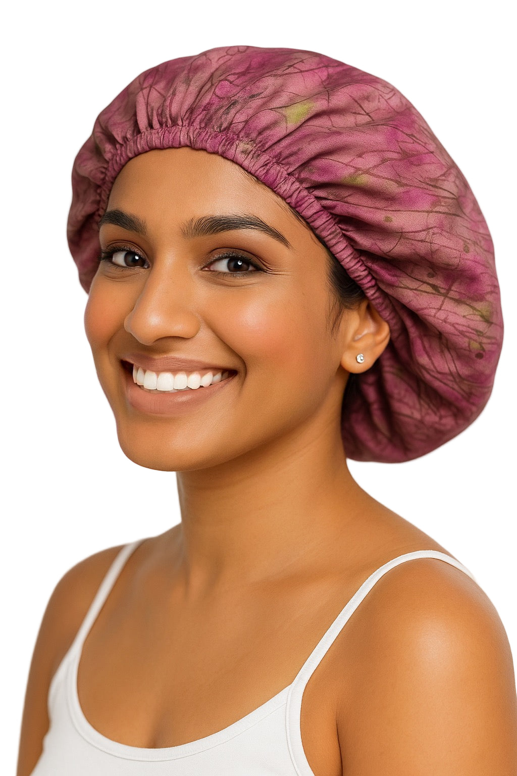 Berry Grove Abstract Print Reversible Silk Hair Bonnet